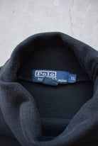 Polo Ralph Lauren Black Embroidered Logo Turtleneck — 1990s (XL) - Retrospective Store
