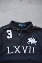 Polo Ralph Lauren Black Embroidered Polo — 1990s (L) - Retrospective Store