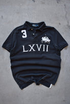 Polo Ralph Lauren Black Embroidered Polo — 1990s (L) - Retrospective Store