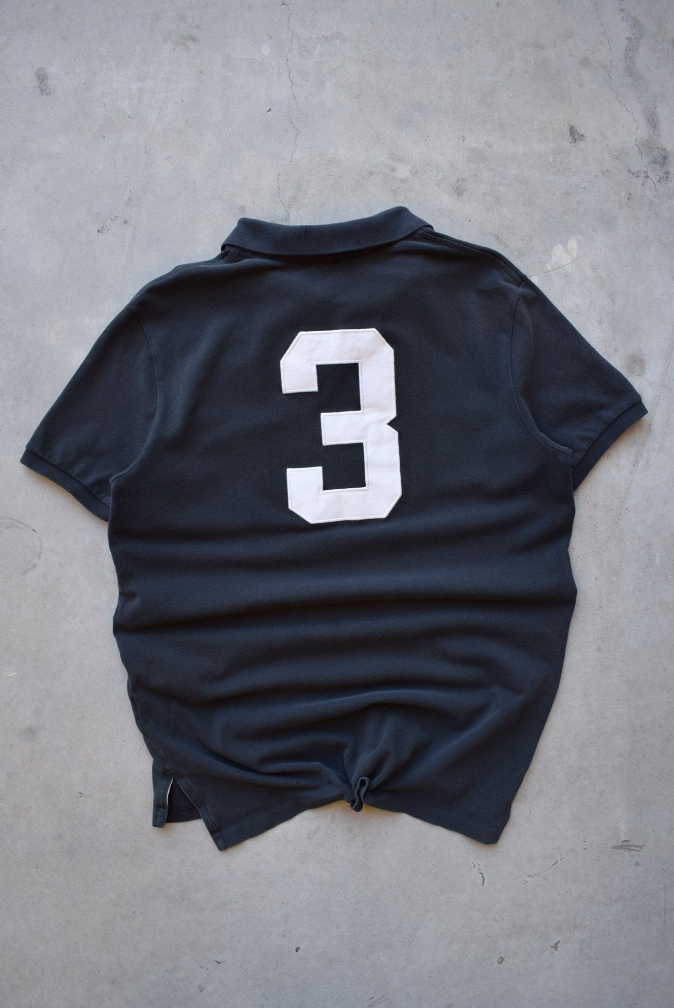 Polo Ralph Lauren Black Embroidered Polo — 1990s (L) - Retrospective Store