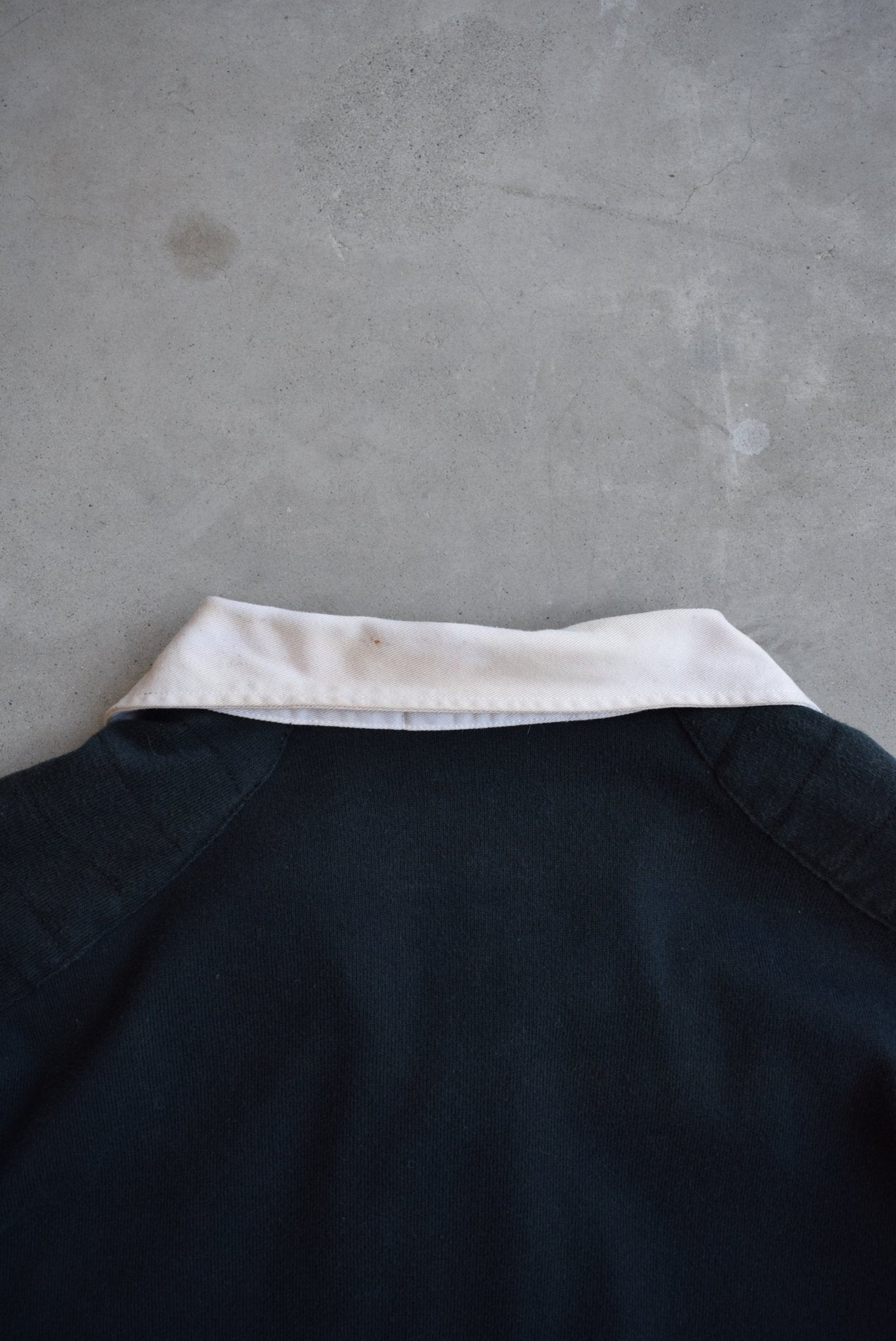 Polo Ralph Lauren Black Embroidered Rugby Polo — 1990s (L) - Retrospective Store