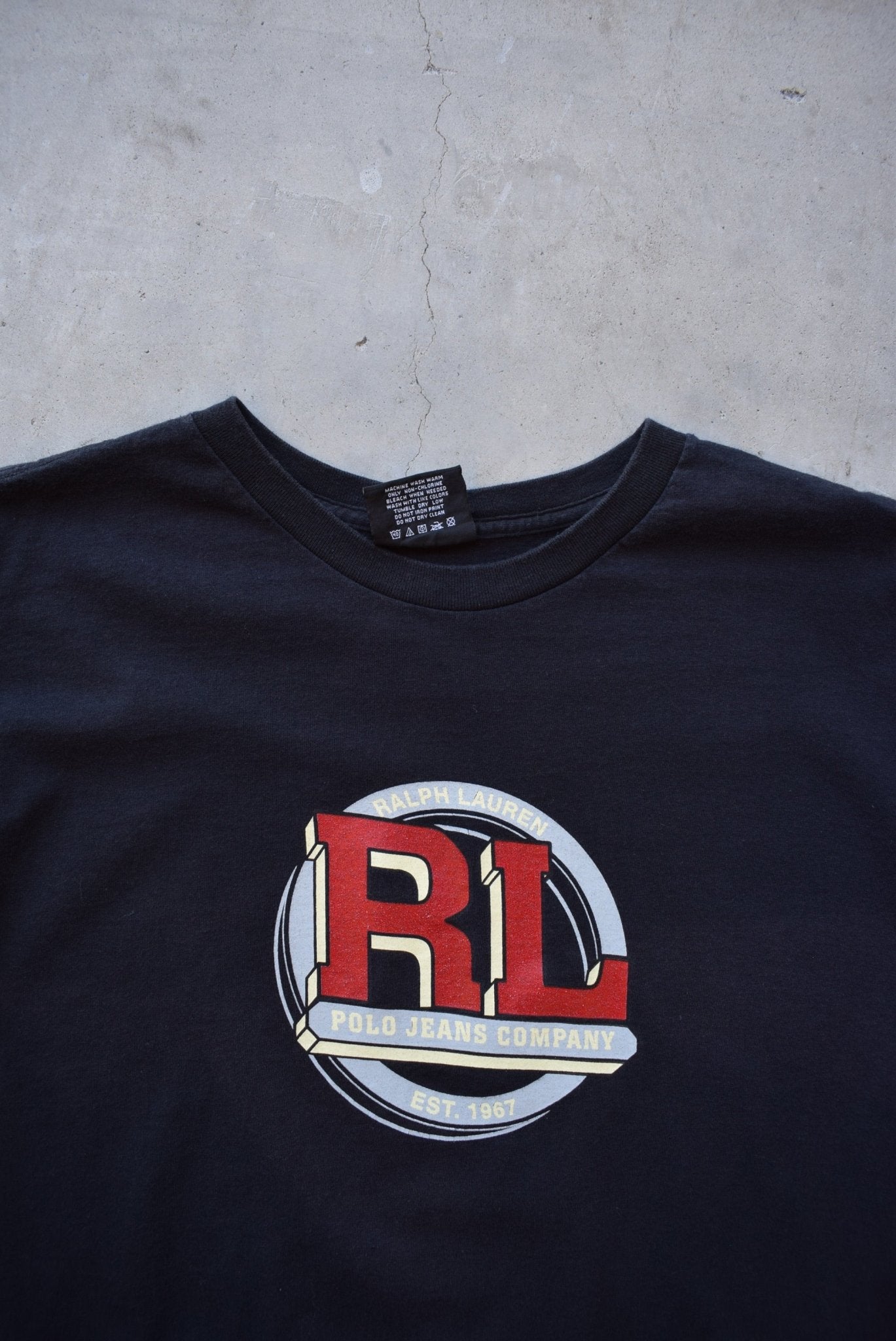 Polo Ralph Lauren Black Long Sleeve Spellout Tee — 2000s (L/XL) - Retrospective Store