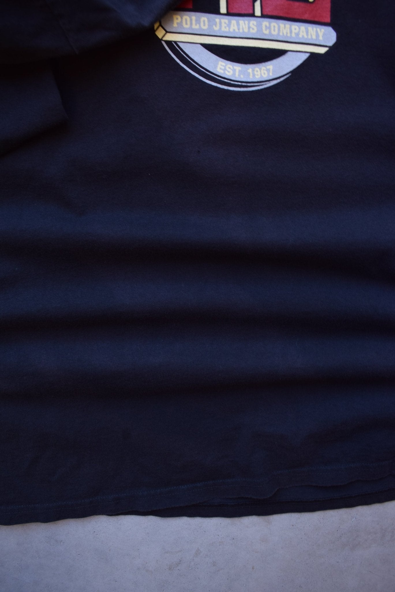 Polo Ralph Lauren Black Long Sleeve Spellout Tee — 2000s (L/XL) - Retrospective Store