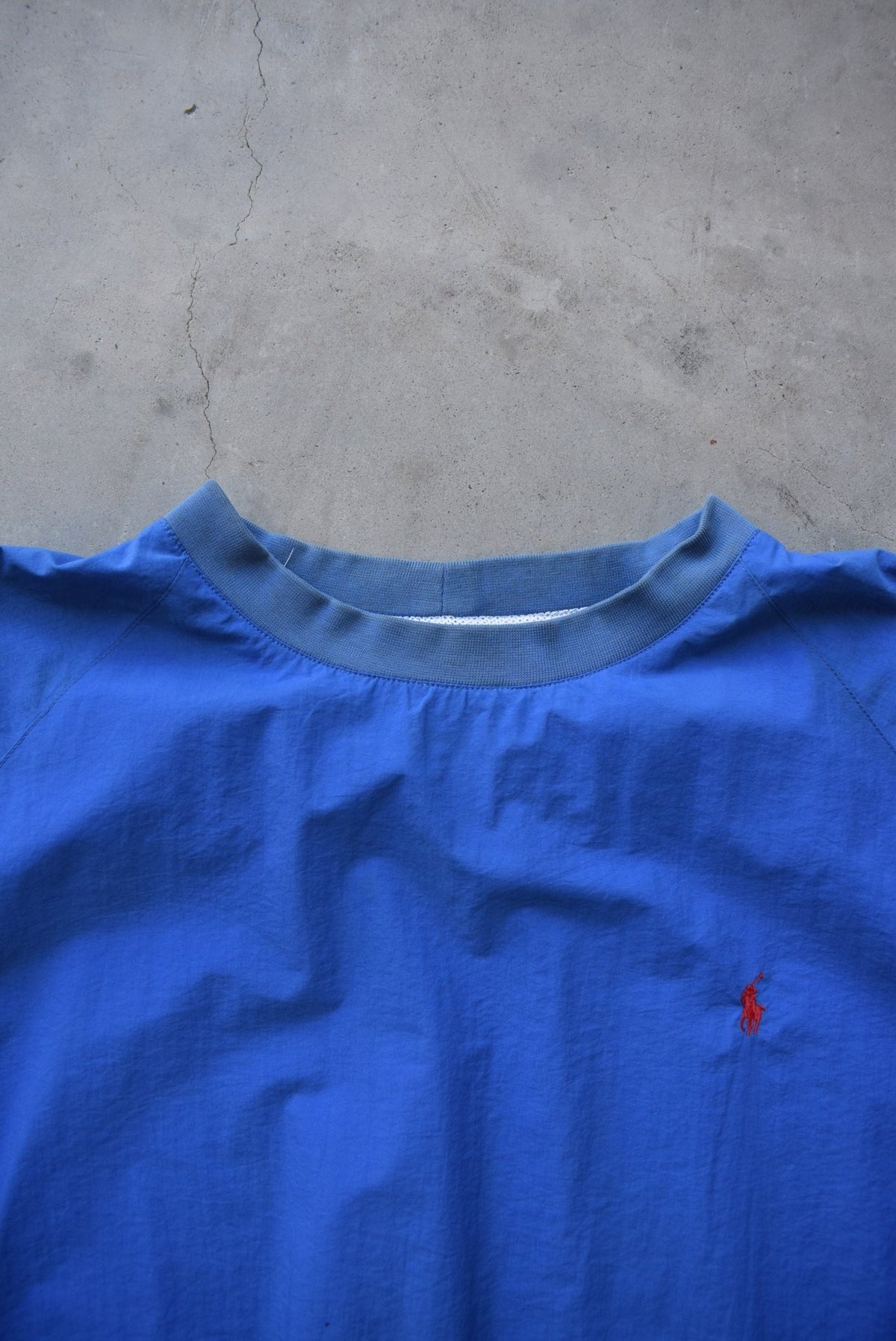 Polo Ralph Lauren Blue Embroidered Logo Pullover Jacket — 1990s (M/L) - Retrospective Store