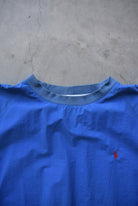 Polo Ralph Lauren Blue Embroidered Logo Pullover Jacket — 1990s (M/L) - Retrospective Store