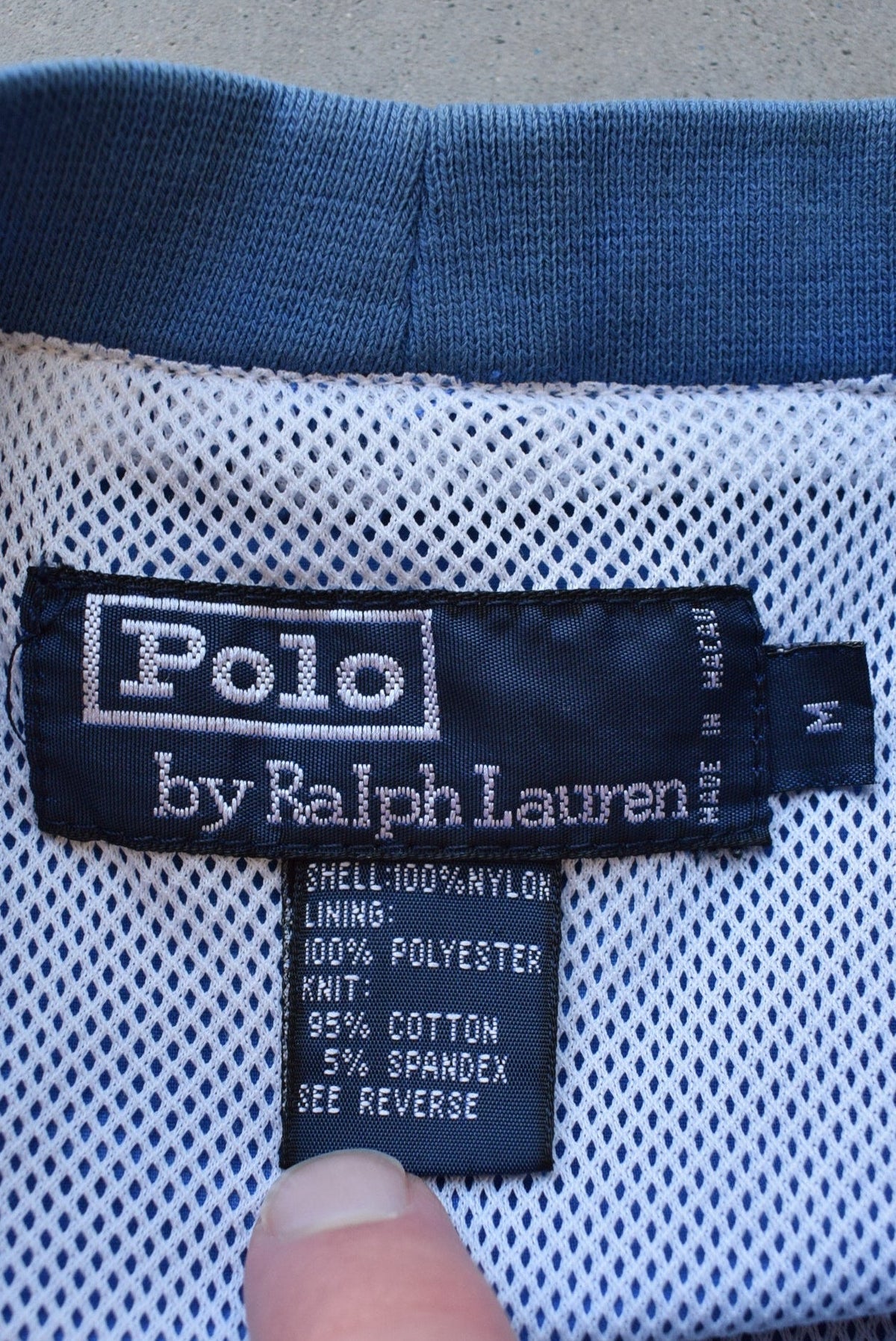 Polo Ralph Lauren Blue Embroidered Logo Pullover Jacket — 1990s (M/L) - Retrospective Store