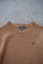 Polo Ralph Lauren Brown Embroidered Logo Knit — 1990s (XS) - Retrospective Store