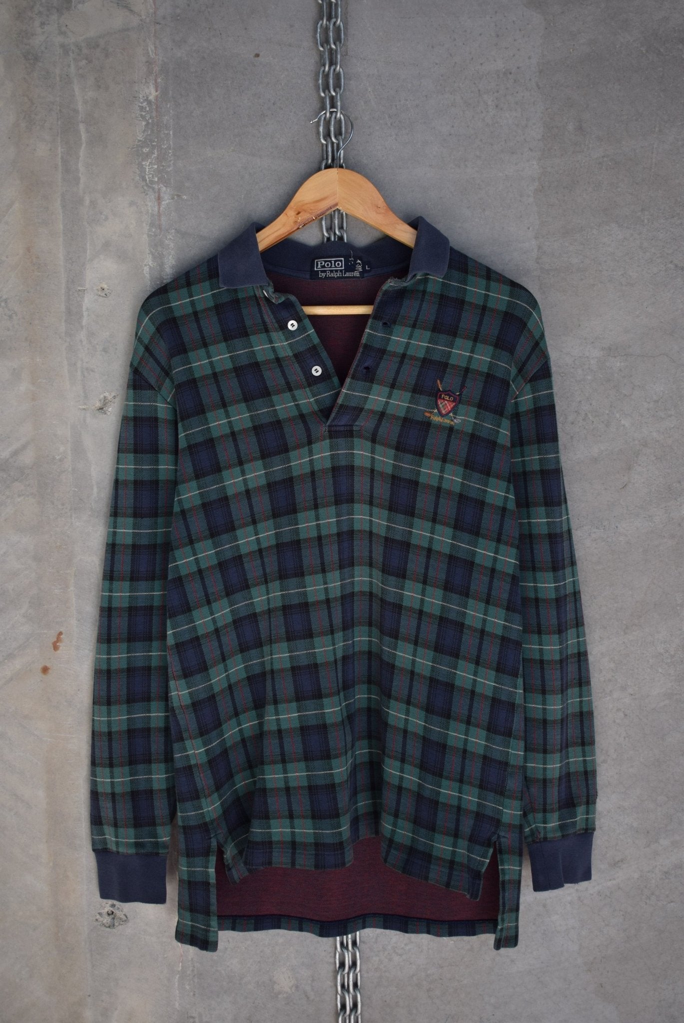 Polo Ralph Lauren Classic Logo Embroidered Rugby Polo — 1990s (M/L) - Retrospective Store