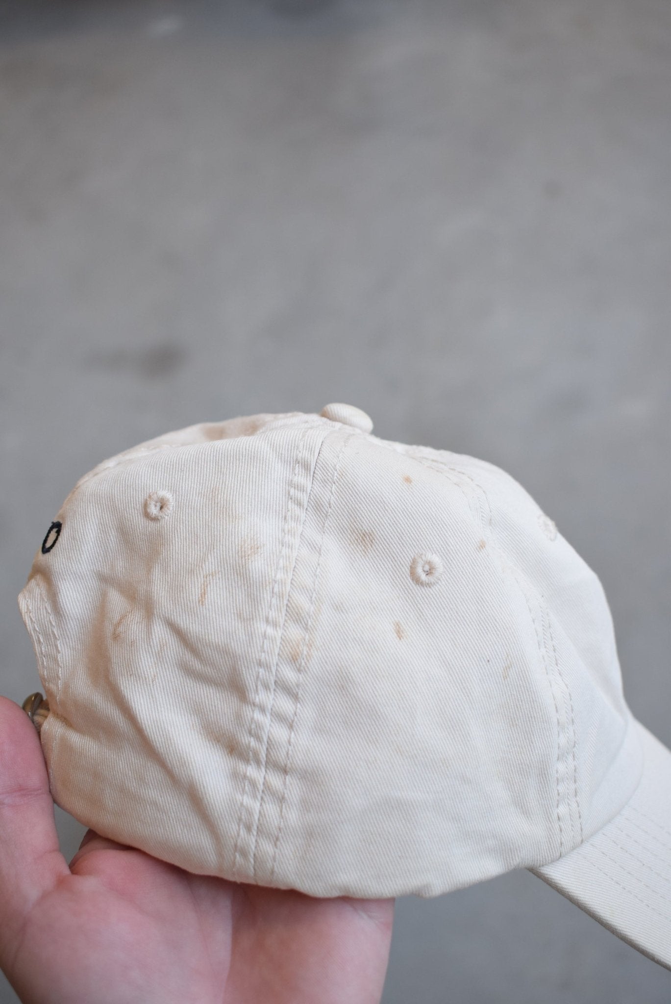 Polo Ralph Lauren Cream Embroidered Logo Hat — 1990s - Retrospective Store