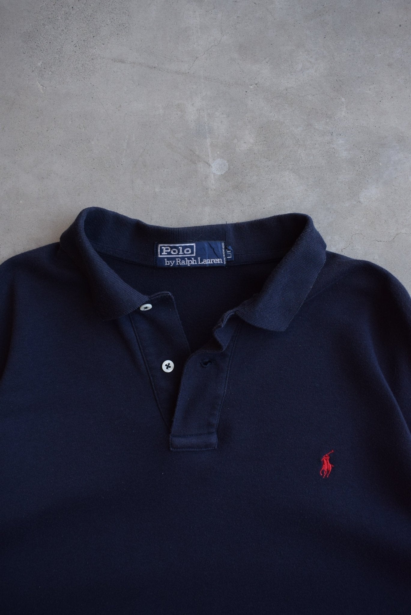 Polo Ralph Lauren Navy Embroidered Logo Polo — 2000s (L) - Retrospective Store
