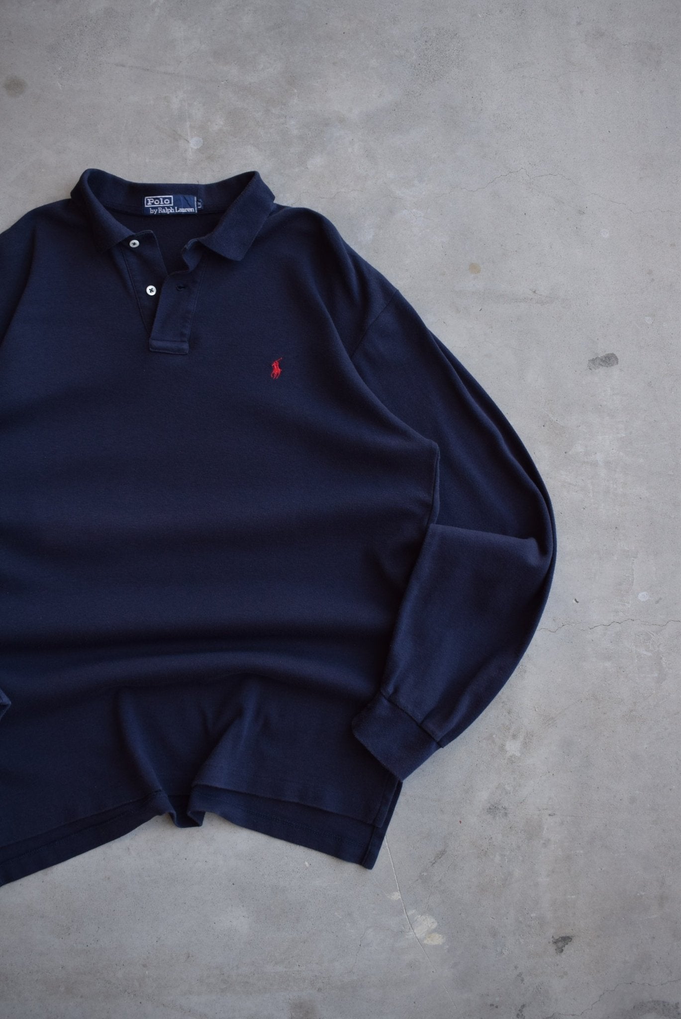 Polo Ralph Lauren Navy Embroidered Logo Polo — 2000s (L) - Retrospective Store