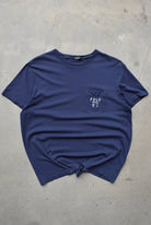 Polo Ralph Lauren Navy Embroidered Pocket Tee — 1990s (L) - Retrospective Store