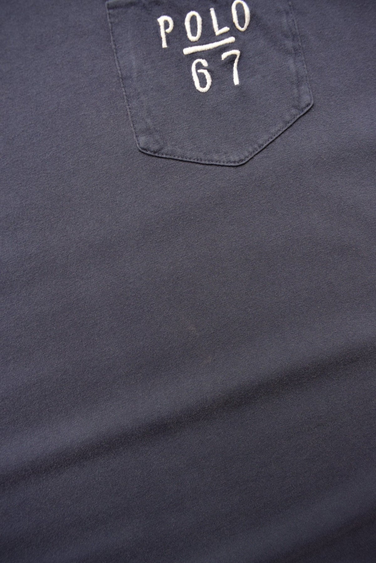 Polo Ralph Lauren Navy Embroidered Pocket Tee — 1990s (L) - Retrospective Store