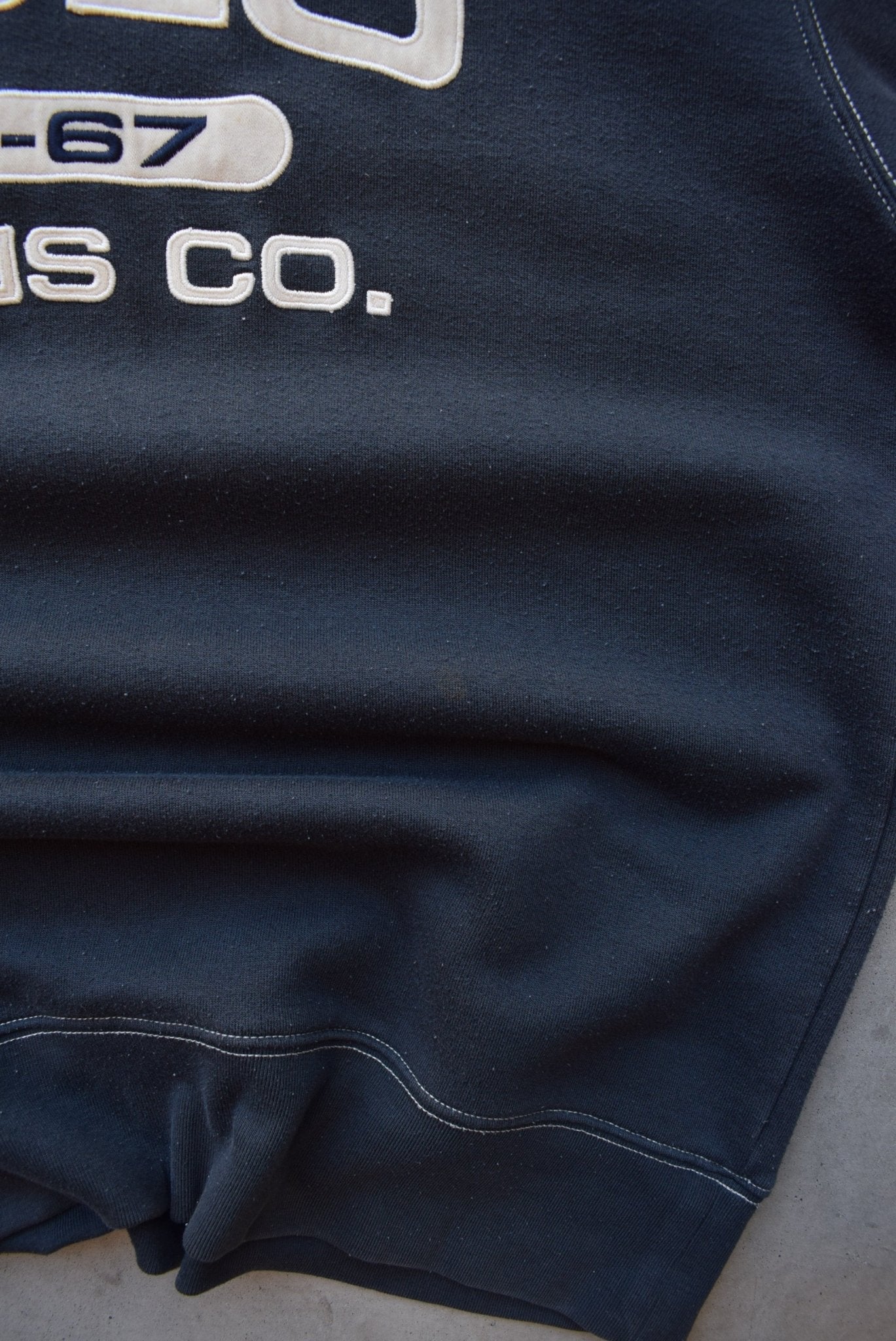 Polo Ralph Lauren Navy Embroidered Spellout Crewneck — 2000s (M/L) - Retrospective Store