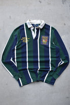 Polo Ralph Lauren Navy & Green Embroidered Logo Rugby Polo — 2000s (L) - Retrospective Store
