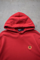 Polo Ralph Lauren Red Embroidered Hoodie — 1990s (L) - Retrospective Store