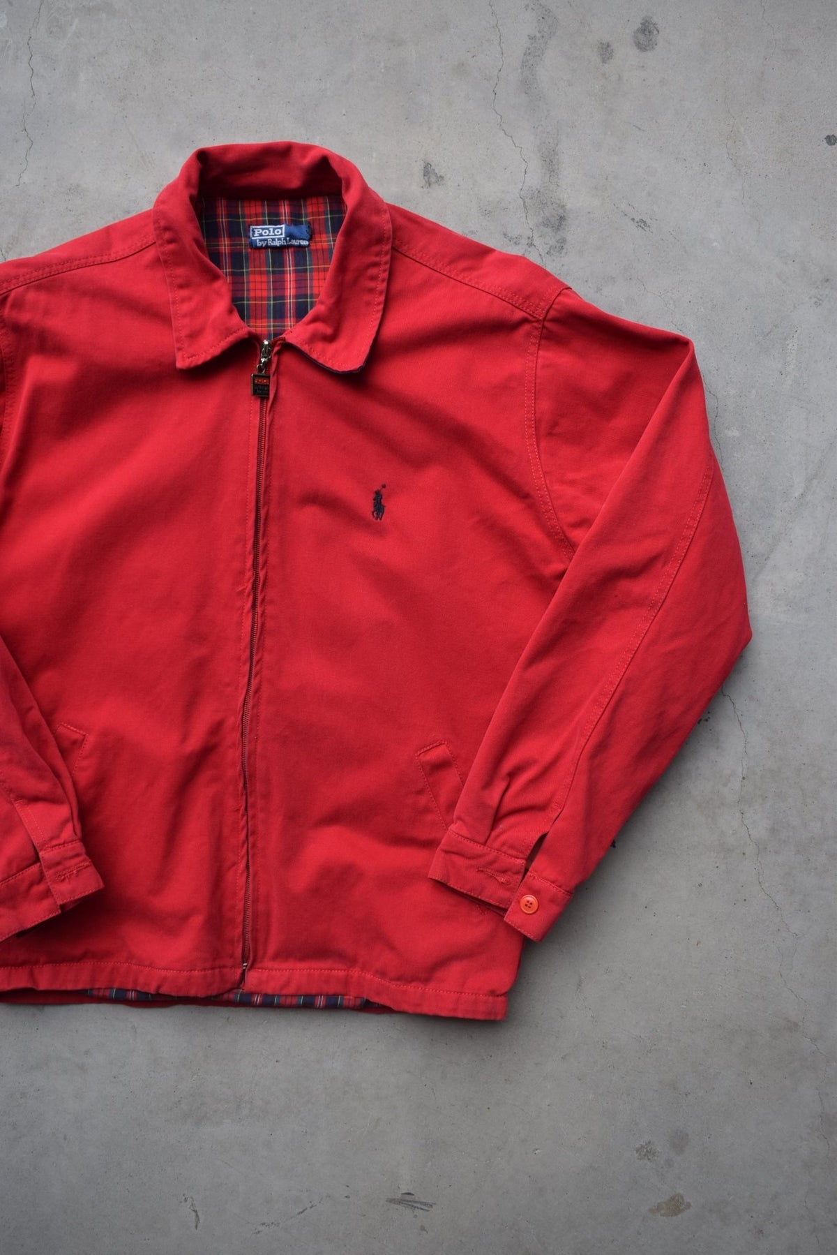 Polo Ralph Lauren Red Embroidered Logo Harrington Jacket — 1990s (S/M) - Retrospective Store