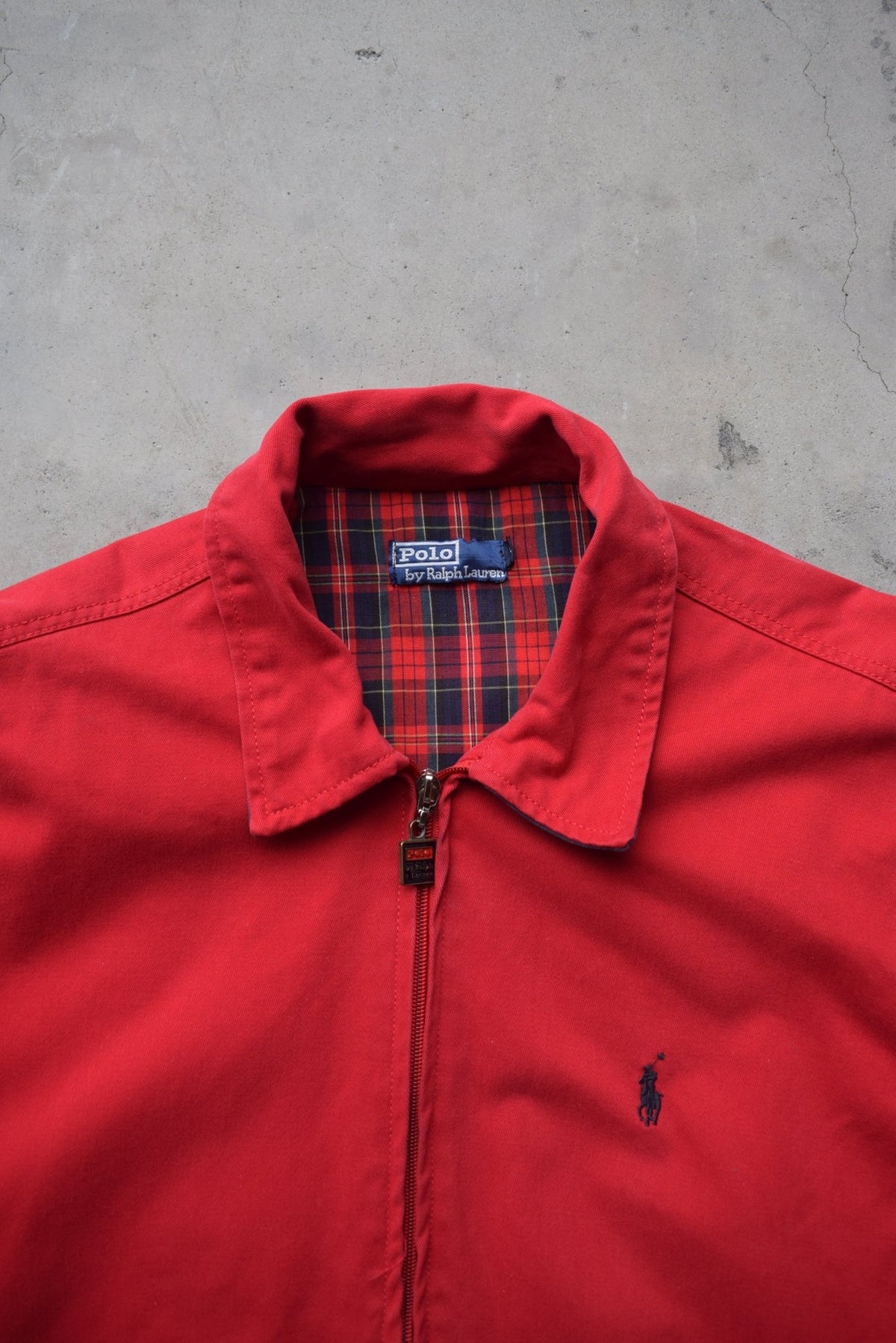 Polo Ralph Lauren Red Embroidered Logo Harrington Jacket — 1990s (S/M) - Retrospective Store