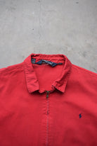 Polo Ralph Lauren Red Embroidered Logo Harrington Jacket — 1990s (XL) - Retrospective Store