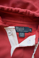 Polo Ralph Lauren Red Embroidered Logo Quarter Button Hoodie — 1990s (M/L) - Retrospective Store
