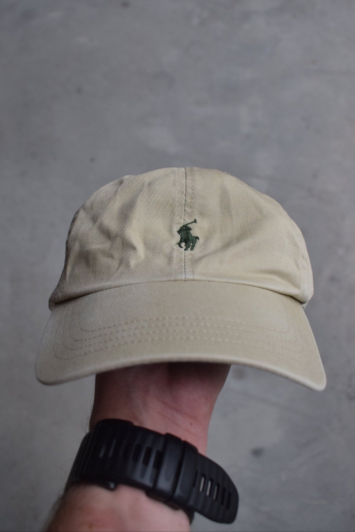 Polo Ralph Lauren Tan Embroidered Logo Hat — 1990s - Retrospective Store