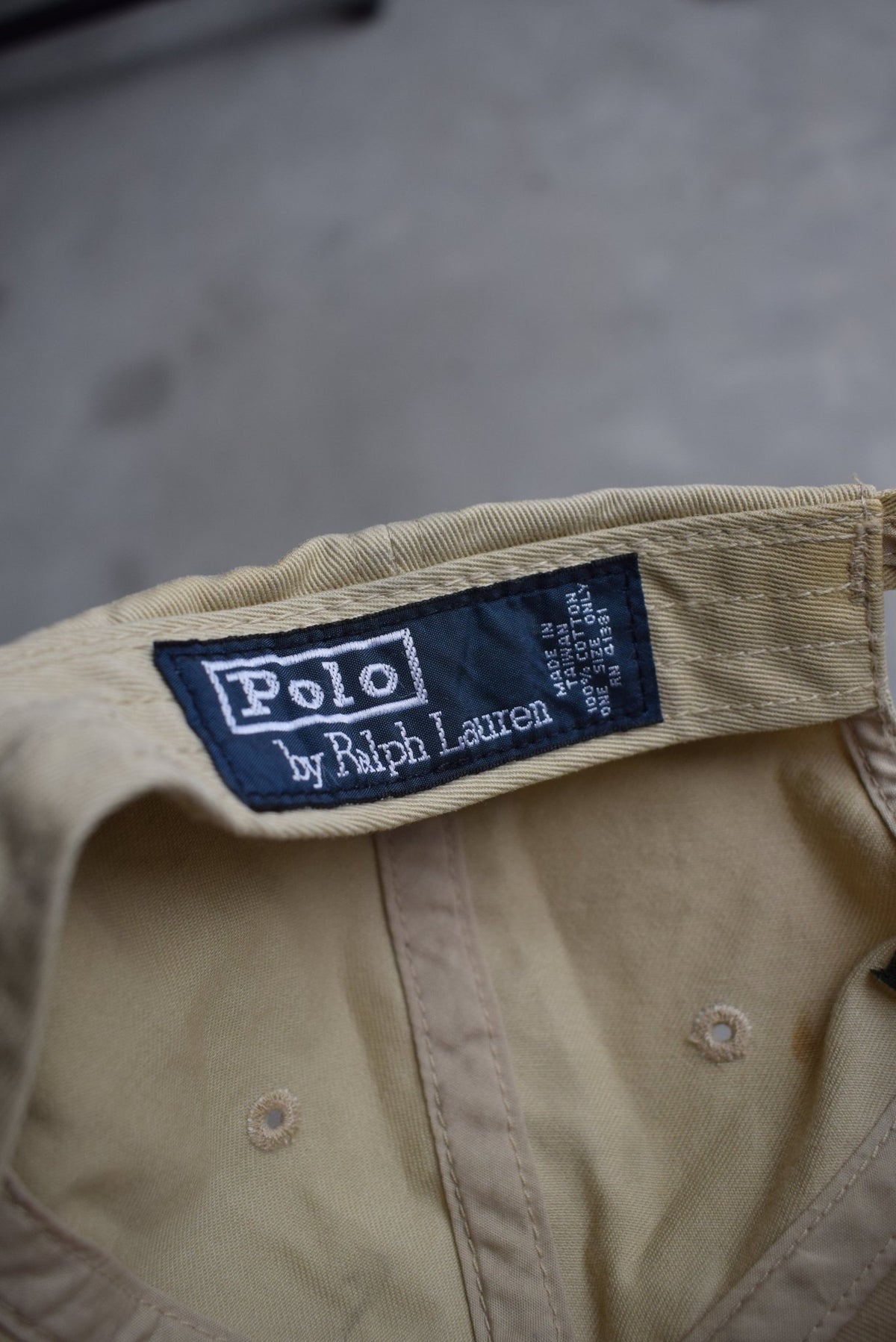Polo Ralph Lauren Tan Embroidered Logo Hat — 1990s - Retrospective Store