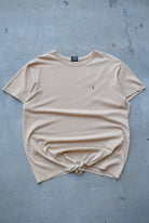 Polo Ralph Lauren Tan Embroidered Logo Tee — 1990s (XL) - Retrospective Store