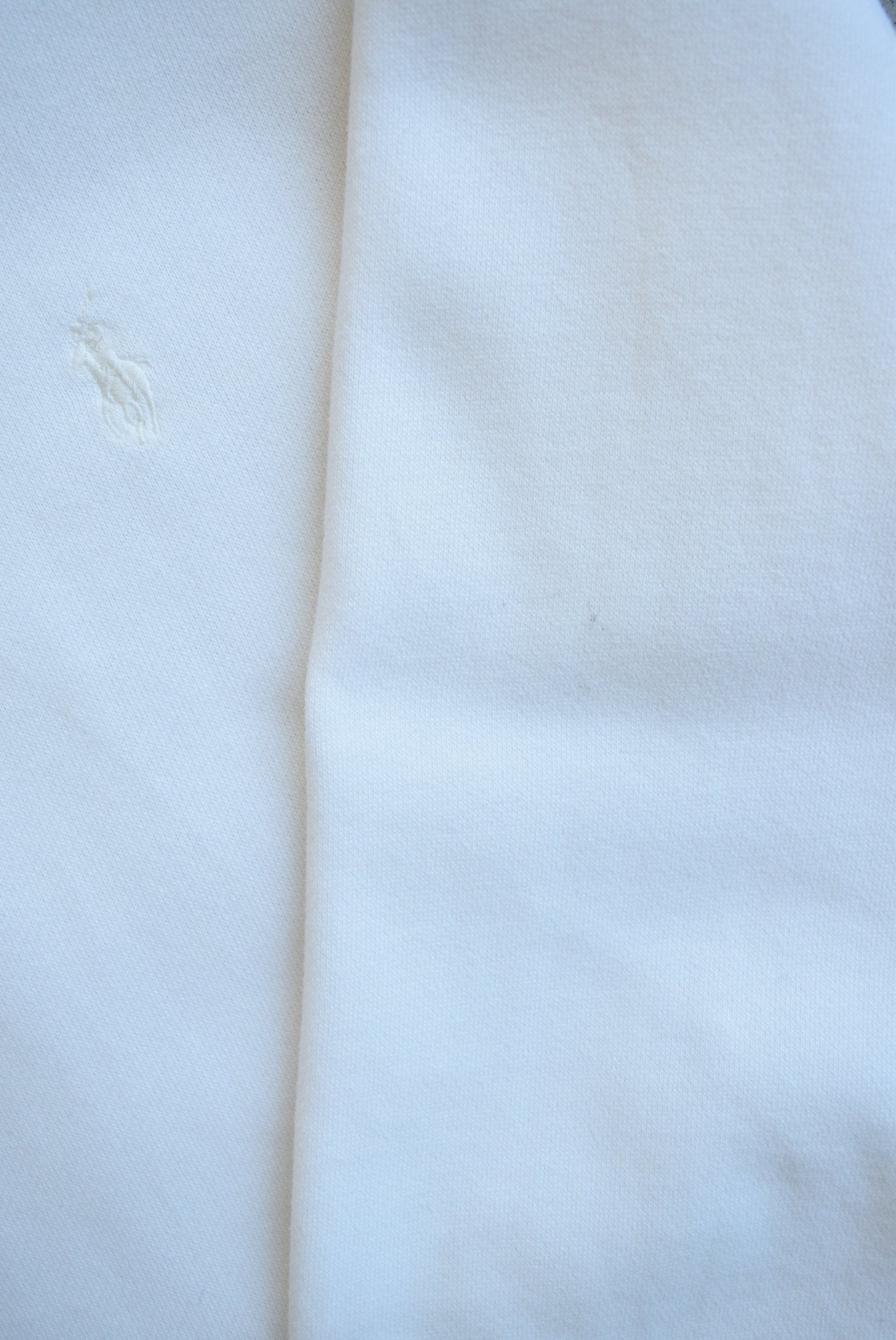 Polo Ralph Lauren White Embroidered Logo Hoodie — 2000s (M) - Retrospective Store
