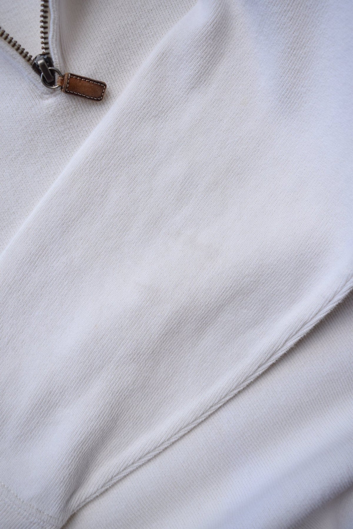 Polo Ralph Lauren White Embroidered Logo Quarter Zip — 2000s (M) - Retrospective Store