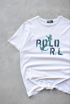 Polo Ralph Lauren White Spellout Tee — 1990s (L) - Retrospective Store