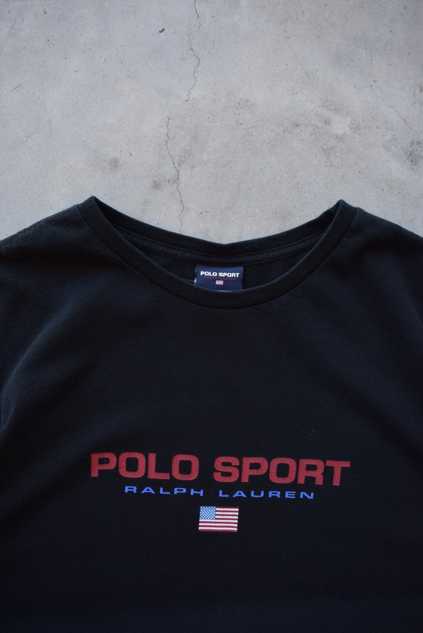 Polo Sport Ralph Lauren Black Long Sleeve Spellout Tee — 2000s (L) - Retrospective Store