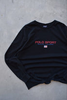 Polo Sport Ralph Lauren Black Long Sleeve Spellout Tee — 2000s (L) - Retrospective Store