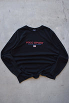 Polo Sport Ralph Lauren Black Long Sleeve Spellout Tee — 2000s (L) - Retrospective Store