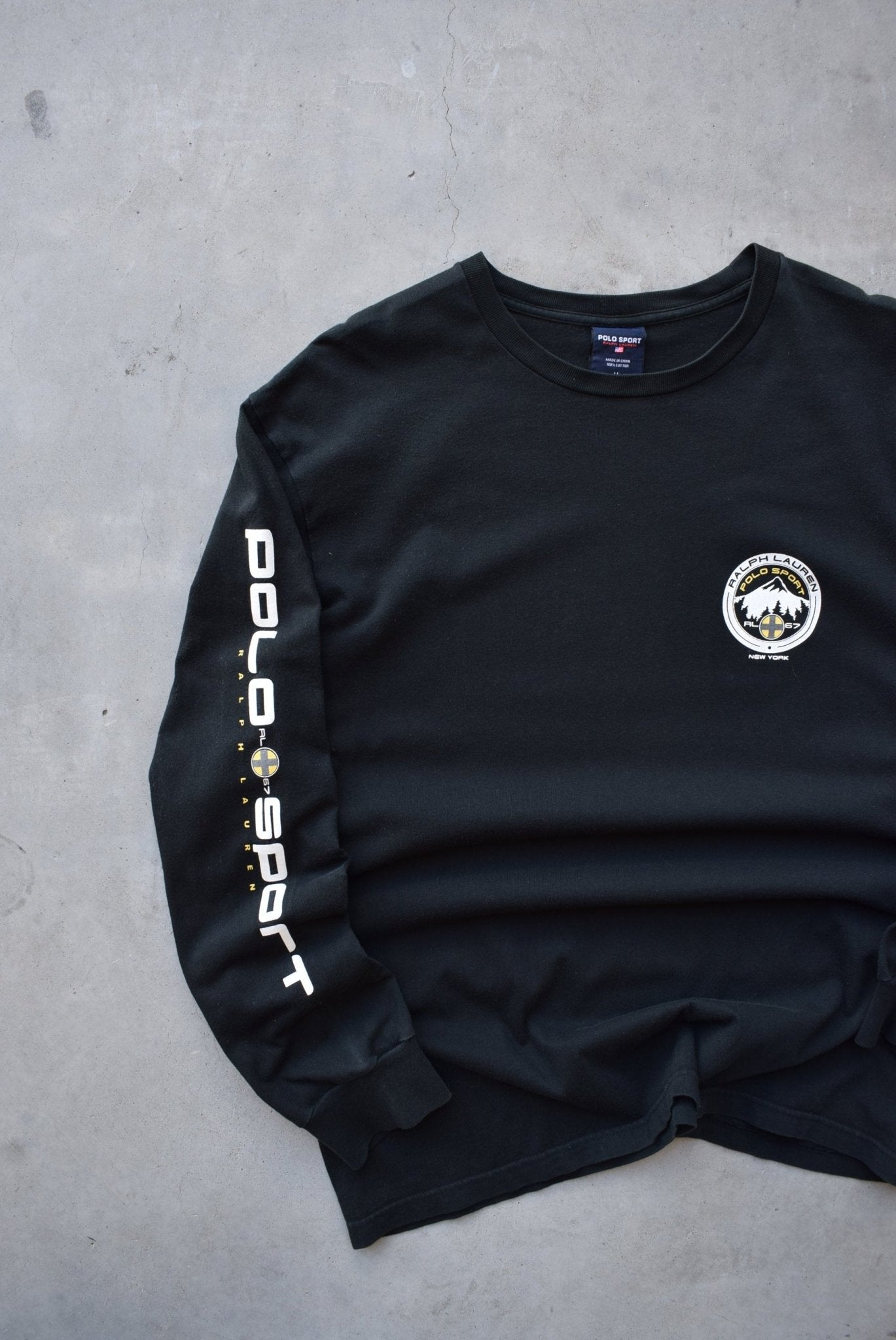 Polo Sport Ralph Lauren Black Long Sleeve Tee — 1990s (L) - Retrospective Store
