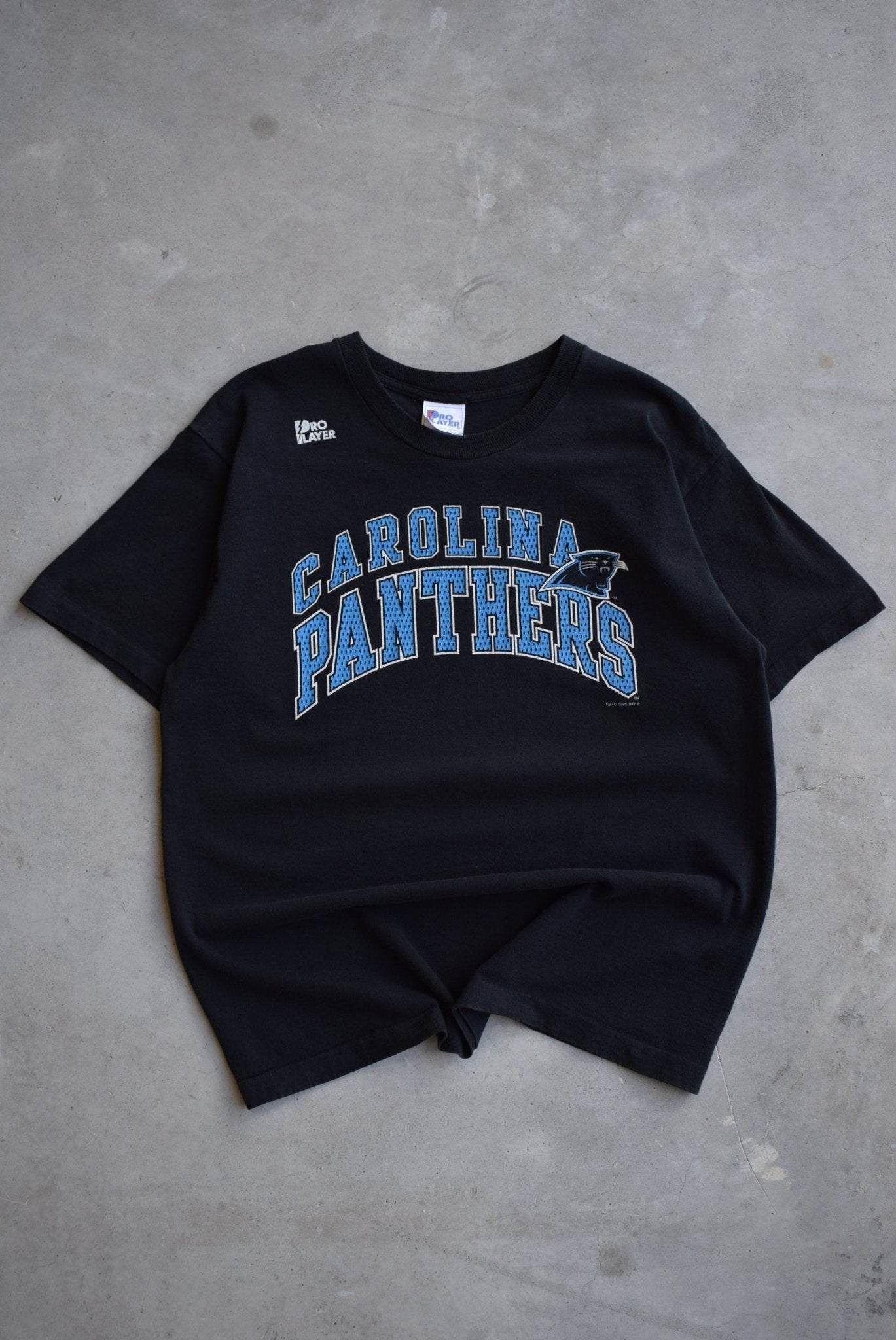 Pro Player x NFL Carolina Panthers Black Tee — 1996 (L) - Retrospective Store