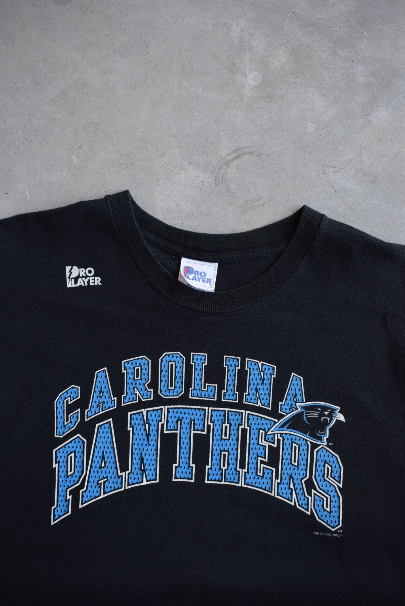Pro Player x NFL Carolina Panthers Black Tee — 1996 (L) - Retrospective Store