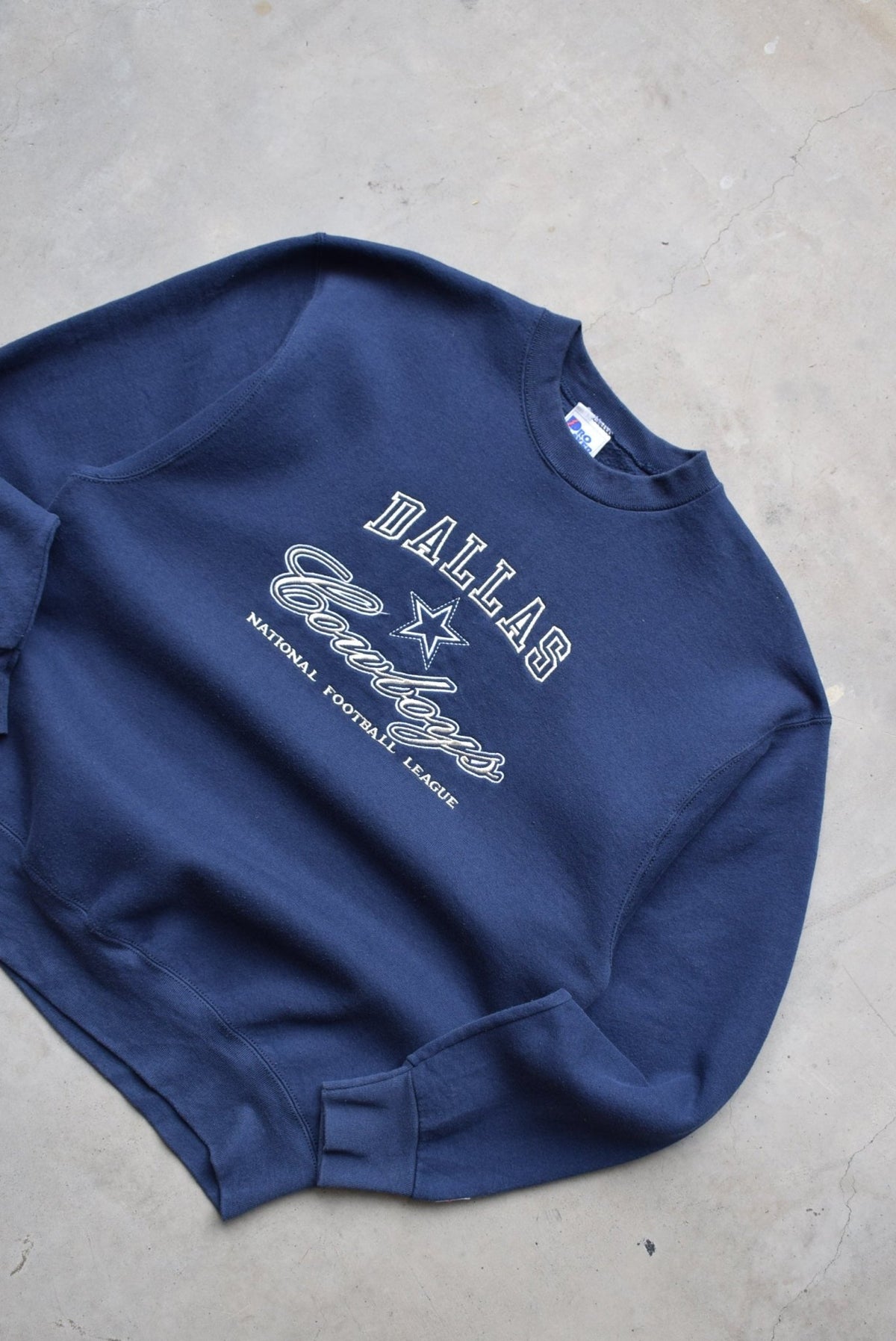 Pro-Player x NFL Dallas Cowboys Navy Embroidered Crewneck — 1990s (L) - Retrospective Store