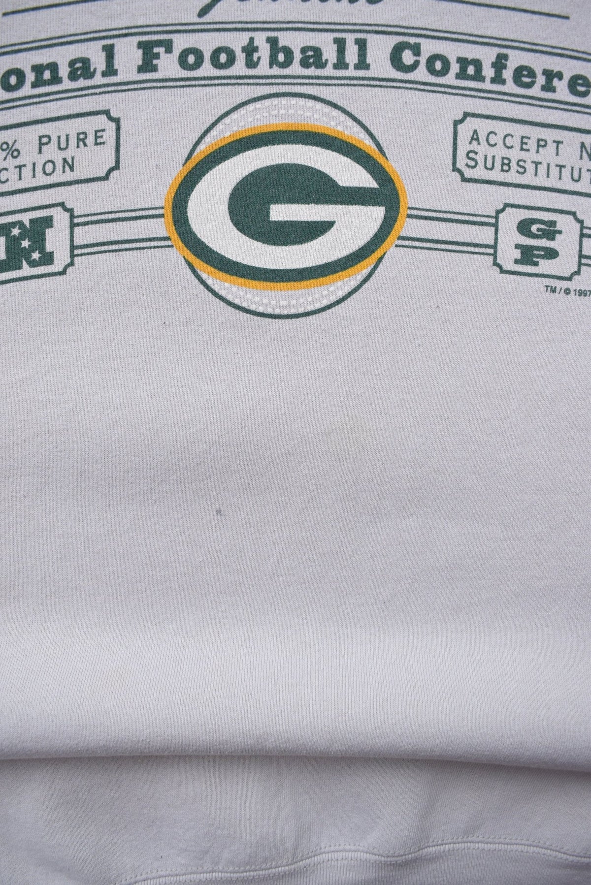 Pro-Player x NFL Green Bay Packers Cream Crewneck — 1997 (M/L) - Retrospective Store