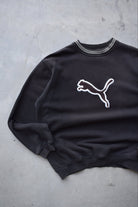 Puma Black & Brown Embroidered Logo Crewneck — 1990s (L) - Retrospective Store