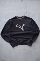 Puma Black & Brown Embroidered Logo Crewneck — 1990s (L) - Retrospective Store