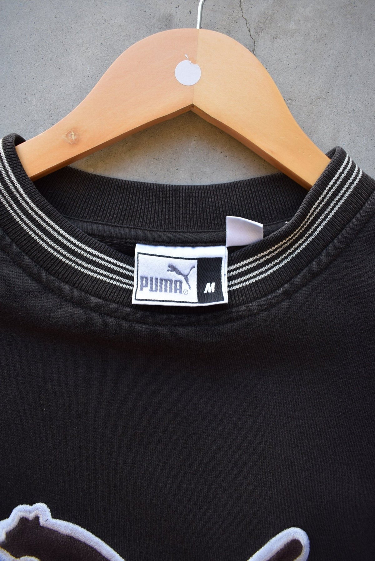 Puma Black & Brown Embroidered Logo Crewneck — 1990s (M/L) - Retrospective Store
