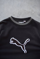 Puma Black & Brown Embroidered Logo Crewneck — 1990s (M/L) - Retrospective Store