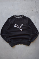 Puma Black & Brown Embroidered Logo Crewneck — 1990s (M/L) - Retrospective Store