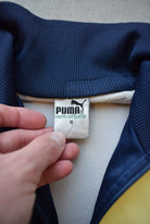 Puma Blue & Grey Embroidered Logo Jacket — 1980s (M) - Retrospective Store