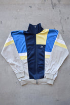 Puma Blue & Grey Embroidered Logo Jacket — 1980s (M) - Retrospective Store