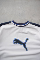 Puma Cream & Navy Embroidered Logo Crewneck — 1990s (XL) - Retrospective Store