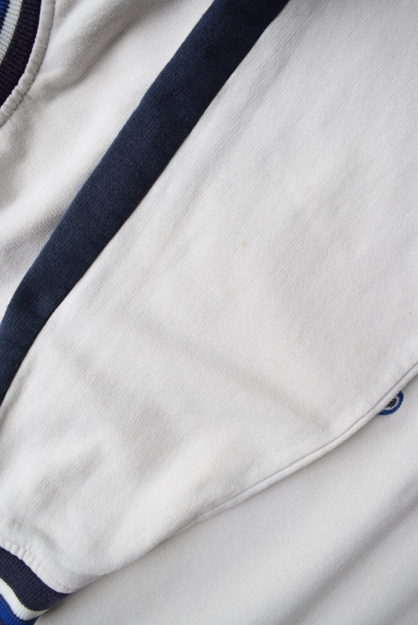 Puma Cream & Navy Embroidered Logo Crewneck — 1990s (XL) - Retrospective Store