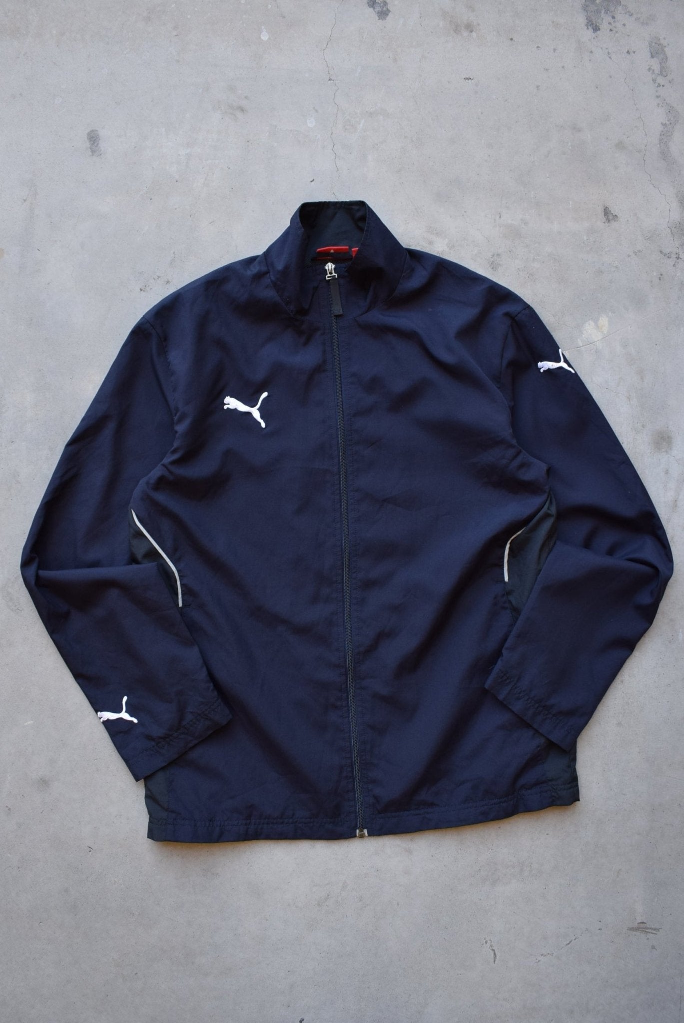 Puma Navy Embroidered Logo Jacket — 2000s (S) - Retrospective Store