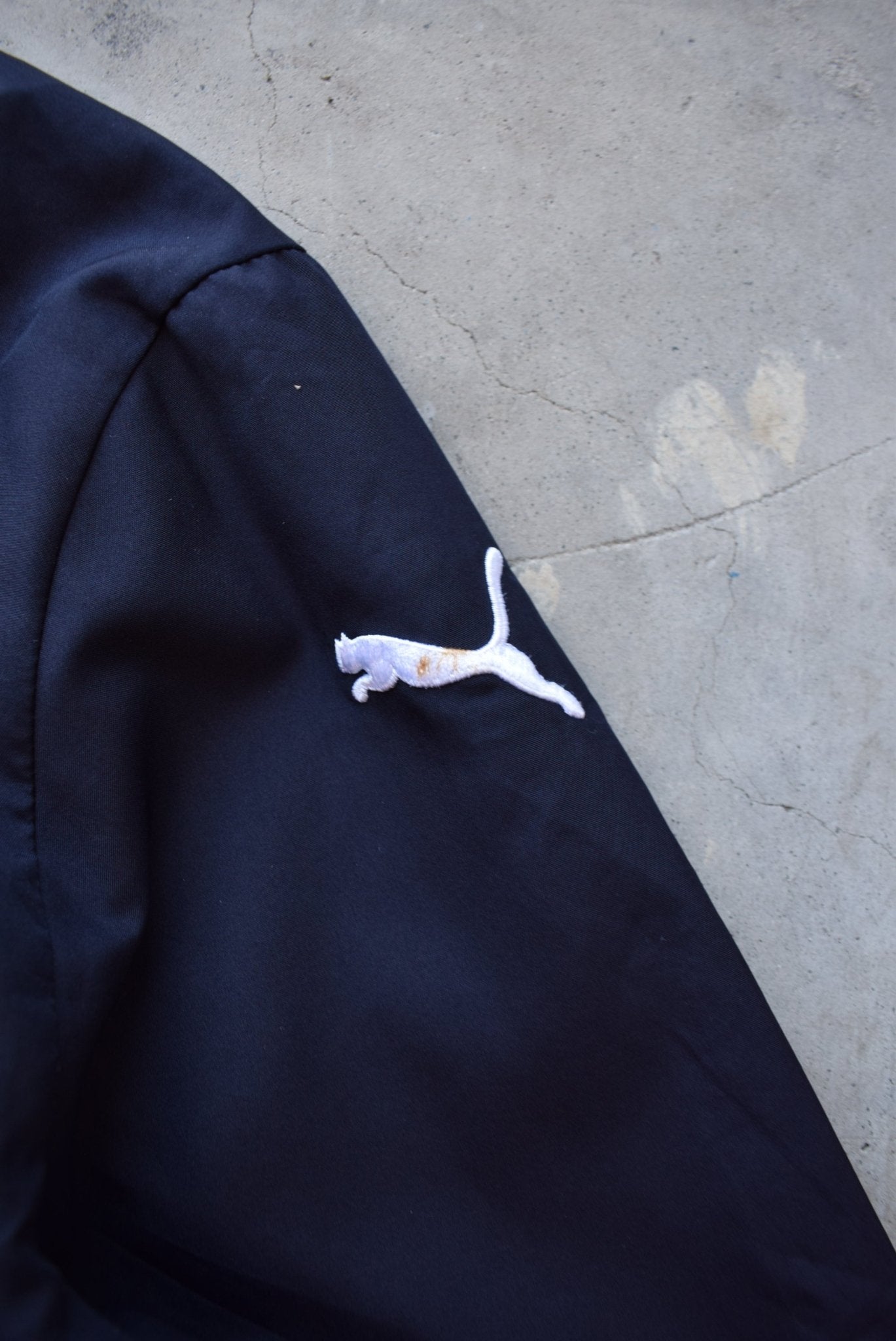 Puma Navy Embroidered Logo Jacket — 2000s (S) - Retrospective Store