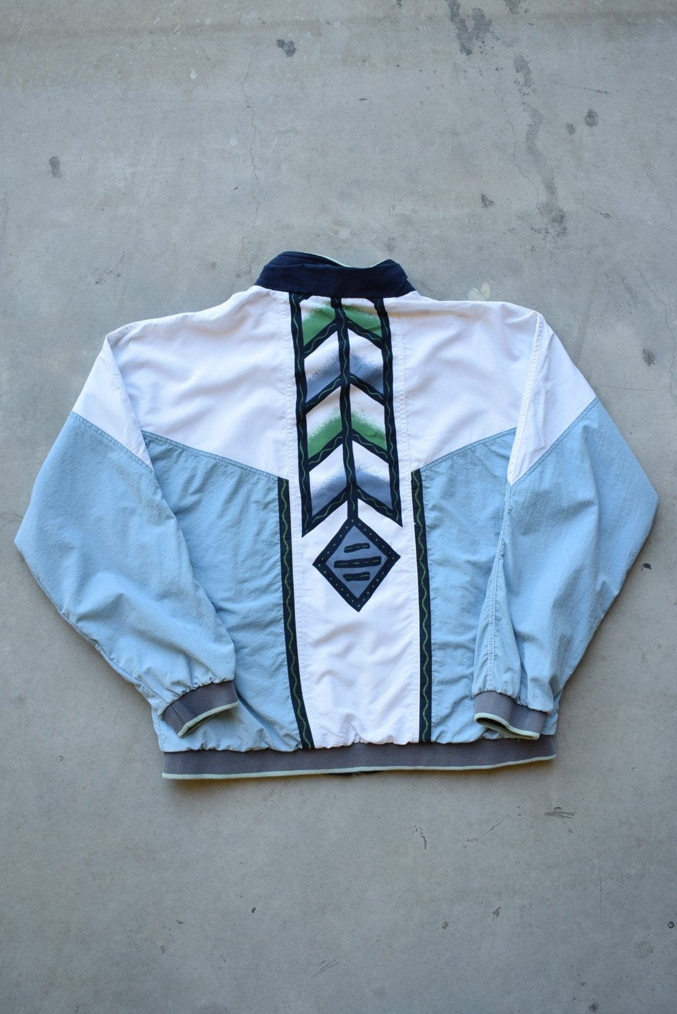 Puma White & Blue Embroidered Jacket — 1990s (L) - Retrospective Store